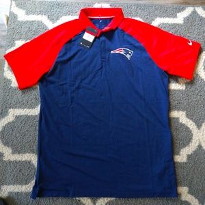 Large Nike NFL New England Patriots On Field Sideline Coach Polo Shirt DRI FIT